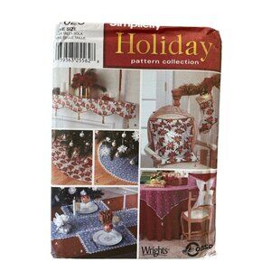 Simplicity Sewing Pattern 7023 Christmas Holiday Pillows Mantel Cover Tree Skirt